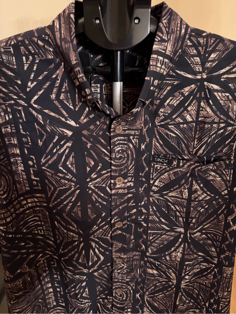 Tanoa Tribal Print Hawaiian Camp Shirt 2XL - Picture 2 of 5